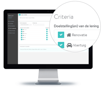 Criteria, doelstelling(en) van de lening, renovatie, voertuig