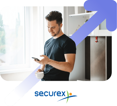 Een investeerder die belegt in mozzeno Managed. Securex-logo